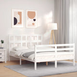 Bed Frame without Mattress White 140x200 cm Solid Wood 3194832
