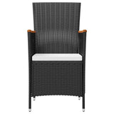 42913 7 Piece Outdoor Dining Set with Cushions Poly Rattan