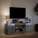 TV Cabinet with LED Concrete Grey 139.5x34x50 cm Engineered Wood 852197