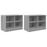 Bed Cabinet 2 pcs Grey Sonoma 66 x 33 x 48 cm Engineered Wood 893728