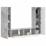 TV Cabinet Set 6 pcs Concrete Grey Engineered Wood 3409108