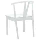 Dining Chair 2 pcs White and White Solid Rubber Wood 42020408