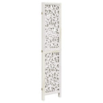 Room Divider 3 Panels White Solid Wood Paulownia 358734
