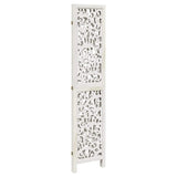 Room Divider 3 Panels White Solid Wood Paulownia 358734
