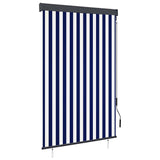 Outdoor Roller Blind 120x250 cm Blue and White 145961