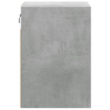 ZNTS Wall-mounted Bedside Cabinet with LED Lights Concrete Grey 3307967
