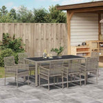Garden Dining Set 9 pcs Grey Poly rattan 3334876