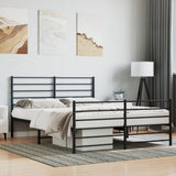 Metal Bed Frame without Mattress with Footboard Black 140x190cm 352337