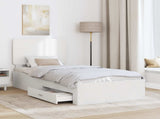 Bed Frame with Headboard White 75 x 190 cm Engineered Wood 3412846