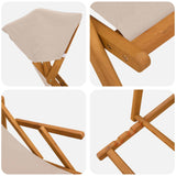 Deck Chair 2 pcs 3 Position Solid Eucalyptus Wood Beige 3407814