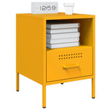 ZNTS Bedside Cabinet Mustard Yellow 36x39x50.5 cm Steel 843060