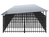Outdoor Dog Kennel with Roof Steel 16.89 m 3124596