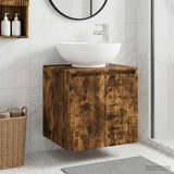 Wall-Mounted Sink Vanity Smoked Oak 49.5 x 44.5 x 65 cm 890447
