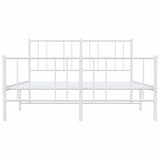 Metal Bed Frame without Mattress with Footboard White 120x200cm 352545