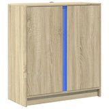 Sideboard with LED Sonoma Oak 77x34x85 cm Engineered Wood 852133