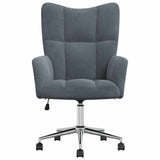 Relaxing Chair with Wheel Dark Grey 69 x 61.5 x 102 cm Velvet 42022457
