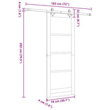 Sliding Door ORKDAL Natural and Black 78 x 202 cm 3332159