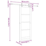 Sliding Door Manual Natural and white 78 x 202 cm 3333554