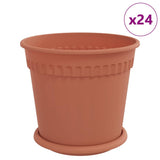 Plant Pots 24 pcs Brick Red 19 x 16 cm Plastic 3403265