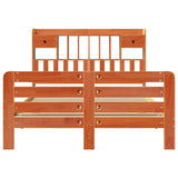 Bookcase Bed without Mattress Wax Brown 160x200 cm Solid Wood Pine 3309970