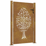 Garden Gate 100x150 cm Corten Steel Tree Design 153163
