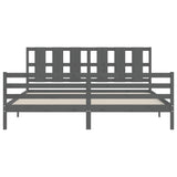 Bed Frame without Mattress Grey 200x200 cm Solid Wood 3194138