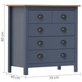 Sideboard Hill Grey 79x40x80 cm Solid Pine Wood 288917