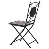 Mosaic Bistro Set Grey and Black Powder-coated iron and ceramic 279690