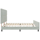 ZNTS Bed Frame Light Grey 200x200 cm Velvet 3344897