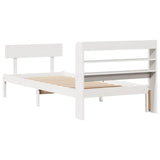 Bed Frame without Mattress White 100x200 cm Solid Wood Pine 3306616