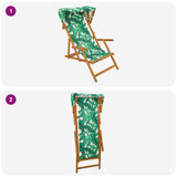 Deck Chair 2 pcs 3 Position Solid Eucalyptus Wood Leaf Pattern 3407816