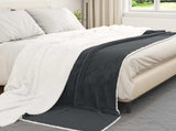 Throw Blanket Dark Grey 220 x 240 cm Fleece 42016983
