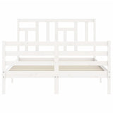 Bed Frame without Mattress White 120x200 cm Solid Wood 3194957
