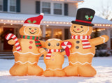 1.9M Lighted Christmas Inflatable Decoration, Inflatable Gingerbread Man Family, Funny Blow Up Yard 95662281