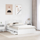 Bed Frame with Drawer White 140 x 200 cm Engineer Wood 3412998
