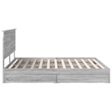 Storage Bed Grey Sonoma 180 x 200 cm Engineered Wood 3411185