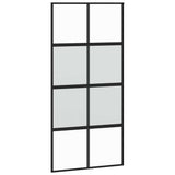 Sliding Door with Hardware Set 102.5x205 cm Tempered Glass and Aluminium 3333012
