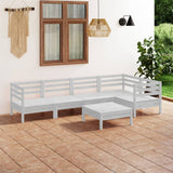 6 Piece Garden Lounge Set Solid Pinewood White 3082703