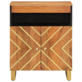 Side Cabinet Brown and Black 60x33.5x75 cm Solid Wood Mango 356808