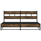 Metal Bed Frame without Mattress Smoked Oak 180x200 cm Super King 3308486