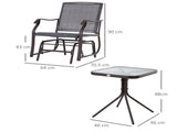 Glider Rocking Chair & Table 2 Single Seaters Rocker Garden Swing Chair Patio Furniture Bistro T3398P320375