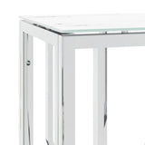 Console Table Silver 70x30x70 cm Stainless Steel and Glass 350035