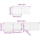 Dog Gate with Door Foldable 12 Panels Brown 960 cm Poplar Wood 3155692