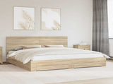 Bed Frame with Drawer Sonoma Oak 200 x 200 cm Engineered Wood 3411266
