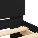 Bed Frame Black Engineered wood, Plywood Small Double Durable 3207512