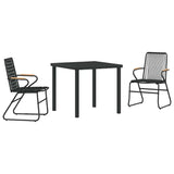 Garden Dining Set 3 pcs Black Powder-Coated Steel 3379170