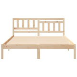 Bed Frame with Headboard Brown 140 x 200 cm Solid Pine Wood 872230