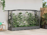 Raised Bed with Trellis and Roof Light Grey 207 x 40 x 126 cm 42032577