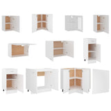 ZNTS 11 Piece Kitchen Cabinet Set White Engineered Wood 3067665