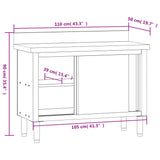 Kitchen Work Table with Sliding Doors Stainless Steel 376441